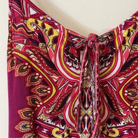 Xhilaration Boho Paisley Print Spaghetti Strap Loose 90s Tank Top Size XS - Picture 11 of 15